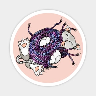 Yarn is So Fun! Playful Kitten Drawing Magnet